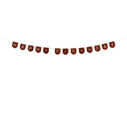 Baner filcowy Happy Birthday Boy, brązowy, 3m
