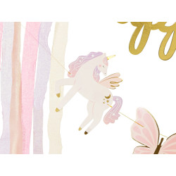 Baner Happy Birthday Jednorożec, 230x17.5 cm, mix