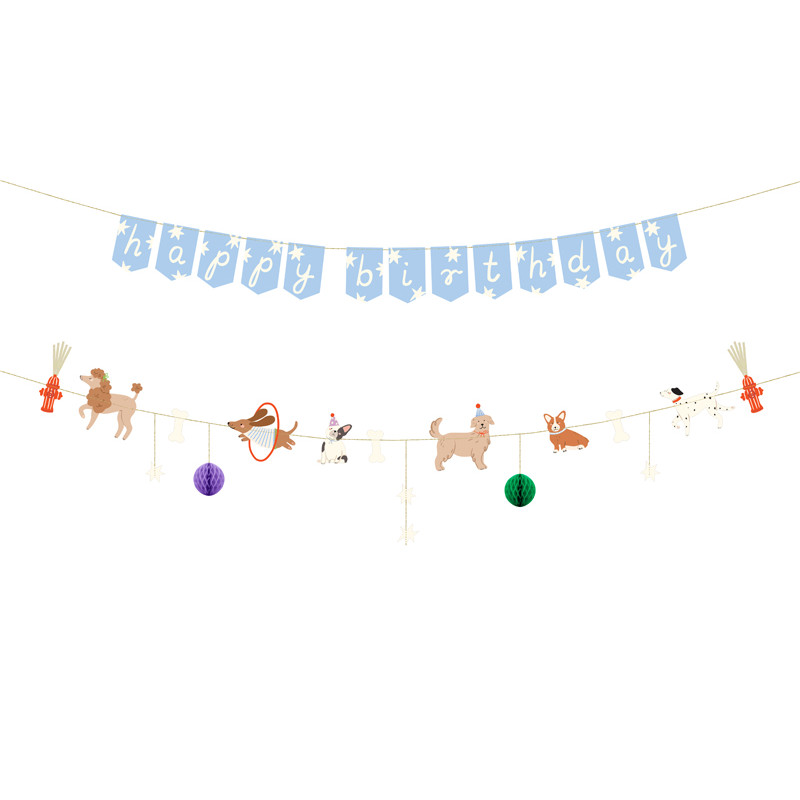 Baner Happy Birthday Pieski, 210 cm, mix