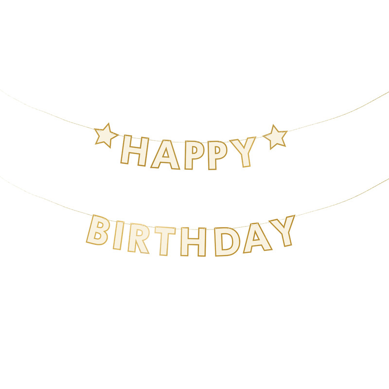 Baner papierowy Happy Birthday, mix, 220x14.5 cm