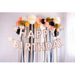 Baner papierowy Happy Birthday, mix, 220x14.5 cm