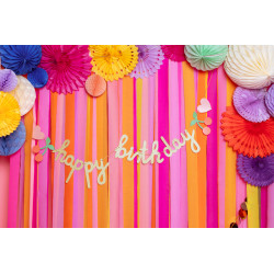 Baner papierowy Happy Birthday, mix, 100x18 cm
