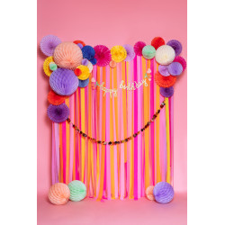 Baner papierowy Happy Birthday, mix, 100x18 cm