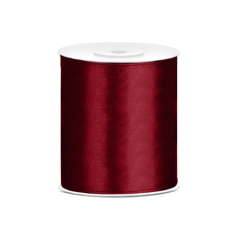 Tasiemka satynowa, bordo, 100mm/25m