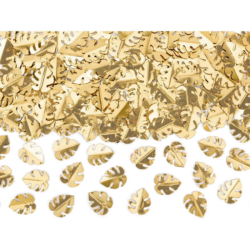 Konfetti metalizowane Liście, złoty, 15g