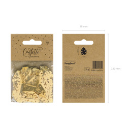 Konfetti metalizowane Liście, złoty, 15g