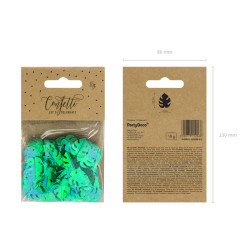 Konfetti metalizowane Liście, zielony, 15g