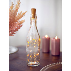 Lampki LED z korkiem do butelki, ciepły biały, 197cm