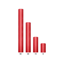 Tiul gładki, czerwony, 0,15 x 9m (1 szt. / 9 mb.)