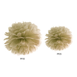 Pompon bibułowy, złoty, 35cm