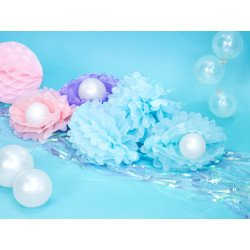 Pompon bibułowy, błękit, 25cm