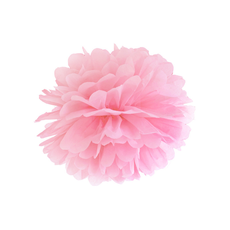 Pompon bibułowy, j. różowy, 25cm