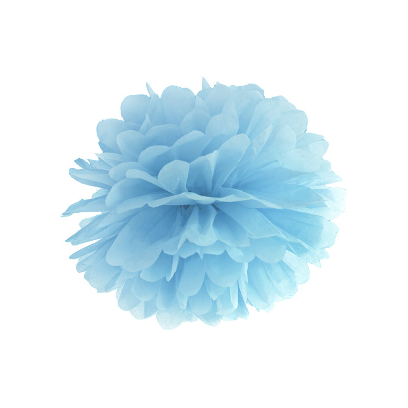Pompon bibułowy, j. mgl. nieb., 25cm