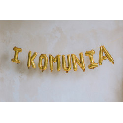 Balon foliowy ''I Komunia'', 260x40 cm, złoty