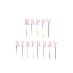 Świeczki urodzinowe Happy Birthday, 2,5 cm, fioletowy (1 op. / 13 szt.)
