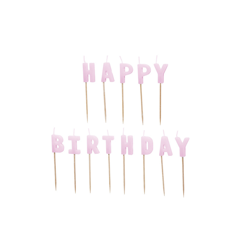 Świeczki urodzinowe Happy Birthday, 2,5 cm, fioletowy (1 op. / 13 szt.)