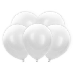 Balony LED 30 cm, biały (1 op. / 5 szt.)