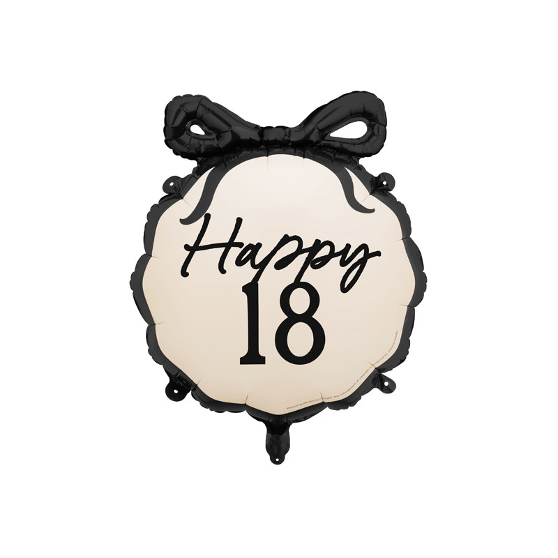 Balon foliowy pastylka Happy ''18'', 47,5x45 cm, mix