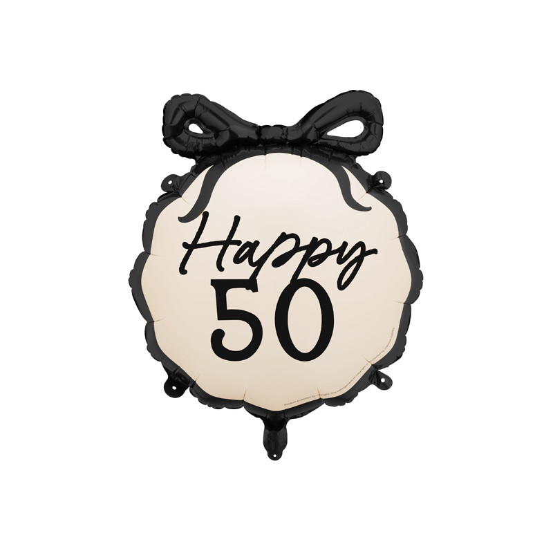 Balon foliowy pastylka Happy ''50'', 47,5x45 cm, mix