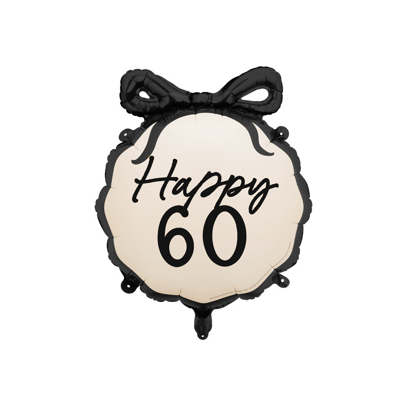 Balon foliowy pastylka Happy ''60'', 47,5x45 cm, mix