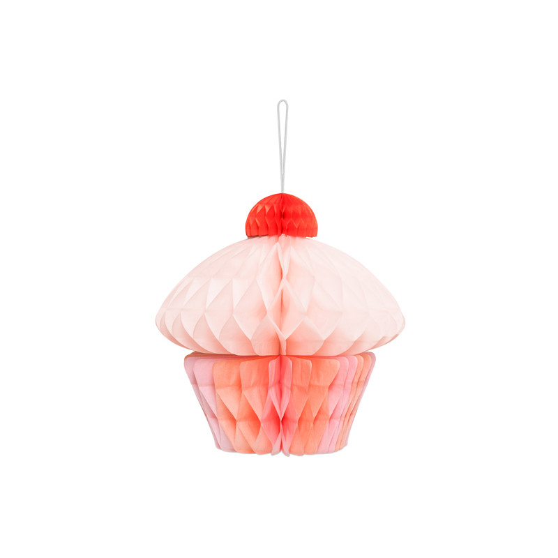 Dekoracja bibułowa honeycomb Muffinka, 20 cm, mix