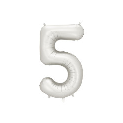 Balon foliowy Cyfra ''5'', 86cm, srebrny