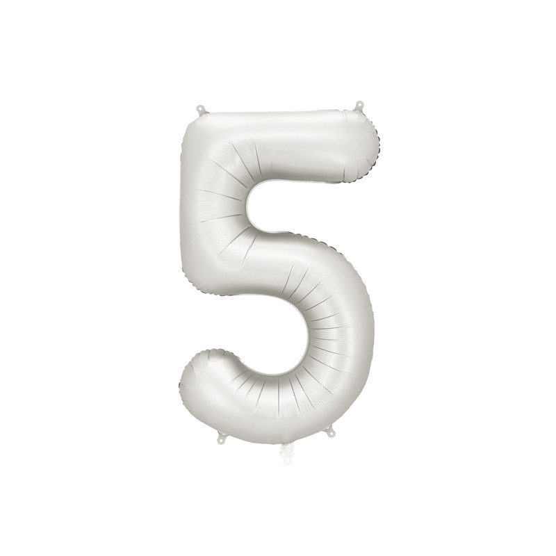 Balon foliowy Cyfra ''5'', 86cm, srebrny