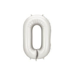 Balon foliowy Cyfra ''0'', 86cm, srebrny