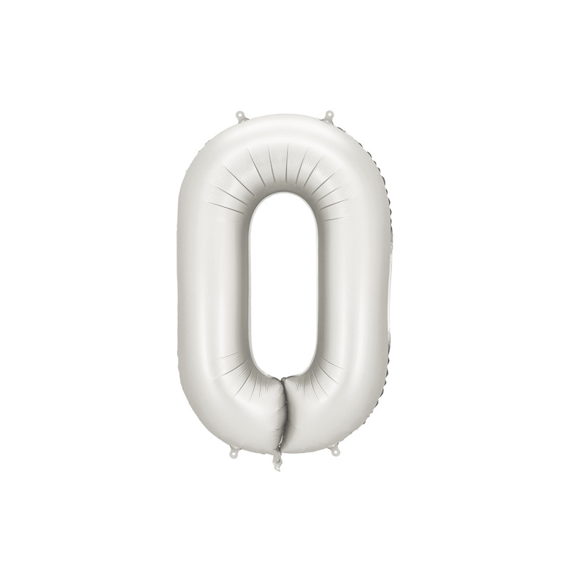 Balon foliowy Cyfra ''0'', 86cm, srebrny