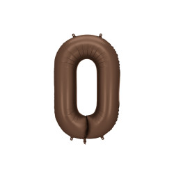 Balon foliowy Cyfra ''0'', 86cm, mocca