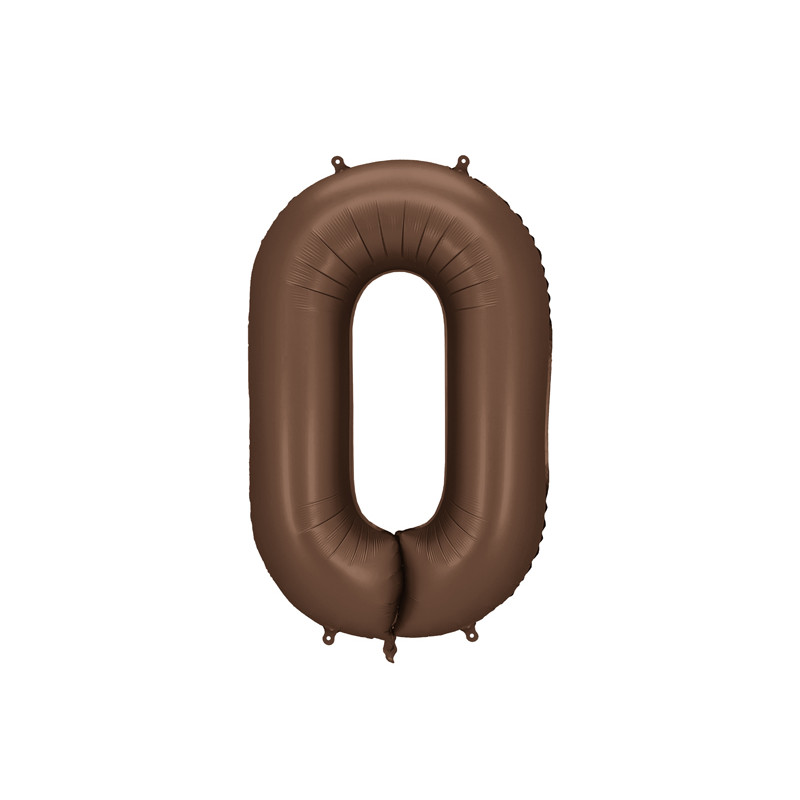 Balon foliowy Cyfra ''0'', 86cm, mocca