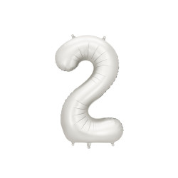 Balon foliowy Cyfra ''2'', 86cm, srebrny