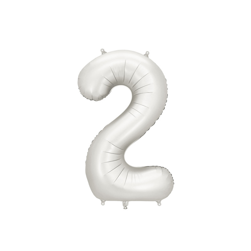 Balon foliowy Cyfra ''2'', 86cm, srebrny