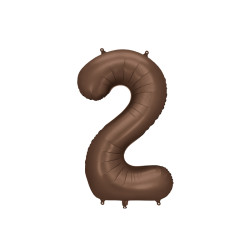Balon foliowy Cyfra ''2'', 86cm, mocca