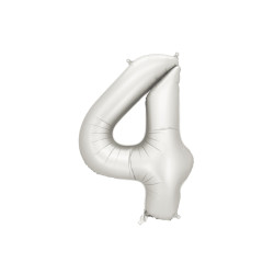 Balon foliowy Cyfra ''4'', 86cm, srebrny