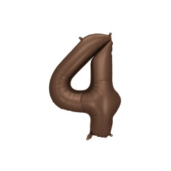 Balon foliowy Cyfra ''4'', 86cm, mocca