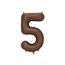 Balon foliowy Cyfra ''5'', 86cm, mocca
