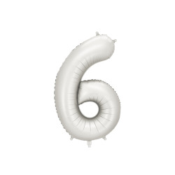 Balon foliowy Cyfra ''6'', 86cm, srebrny