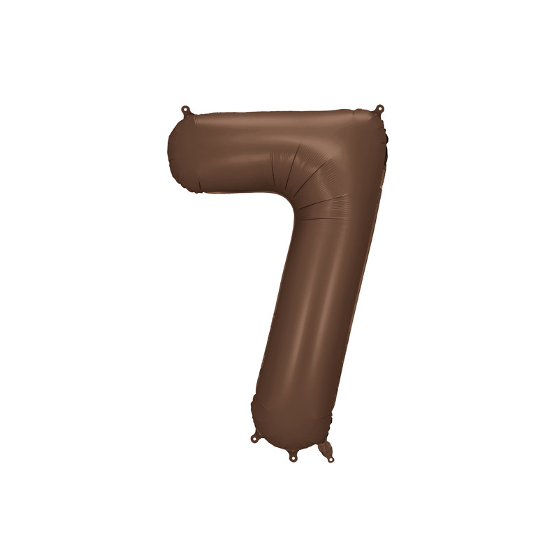 Balon foliowy Cyfra ''7'', 86cm, mocca