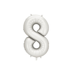 Balon foliowy Cyfra ''8'', 86cm, srebrny
