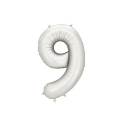 Balon foliowy Cyfra ''9'', 86cm, srebrny