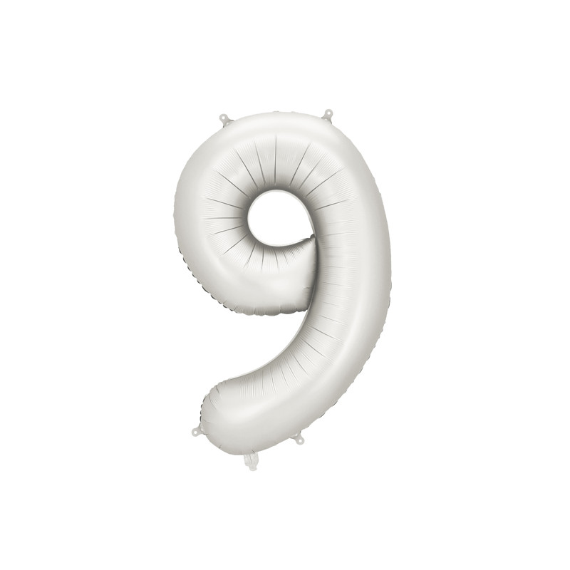 Balon foliowy Cyfra ''9'', 86cm, srebrny