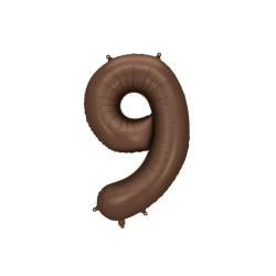 Balon foliowy Cyfra ''9'', 86cm, mocca