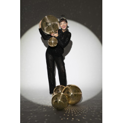 Kula lustrzana disco, szampański złoty, 40 cm