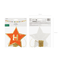 Baner papierowy Happy Birthday, mix, 260x16.5 cm