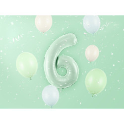 Balon foliowy Cyfra ''6'', 72cm, zieleń