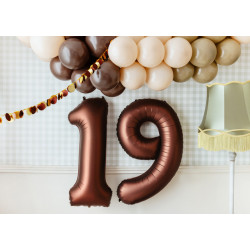 Balon foliowy Cyfra ''9'', 86cm, mocca