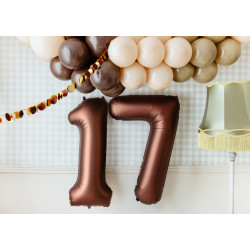Balon foliowy Cyfra ''7'', 86cm, mocca