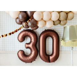 Balon foliowy Cyfra ''3'', 86cm, mocca