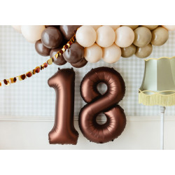 Balon foliowy Cyfra ''1'', 86cm, mocca